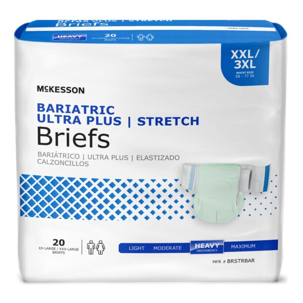 McKesson Ultra Plus Stretch Unisex Adult Incontinence Brief 2X-Large / 3X-Large, Part Number BRSTRBAR