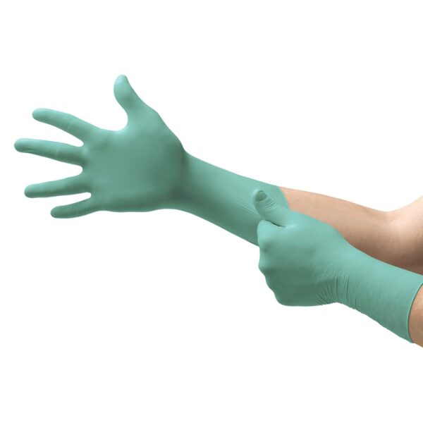 NeoPro EC Medium NonSterile Polychloroprene Exam Gloves with Extended Cuff and Textured Fingertips - Green, Part Number NEC-288-M - Image 2