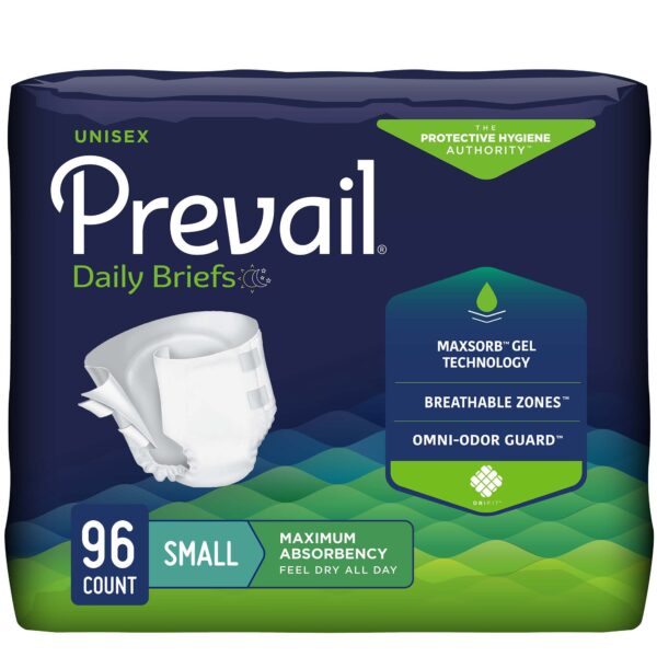 Prevail Unisex Adult Incontinence Briefs Small Size - Heavy Absorbency, Model PV-011 - Image 2