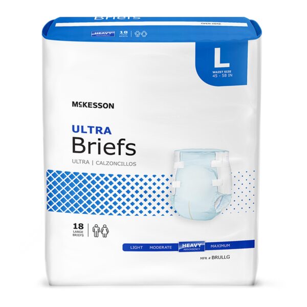 McKesson Ultra Large Unisex Adult Incontinence Brief - Heavy Absorbency, Size 45-58 inches