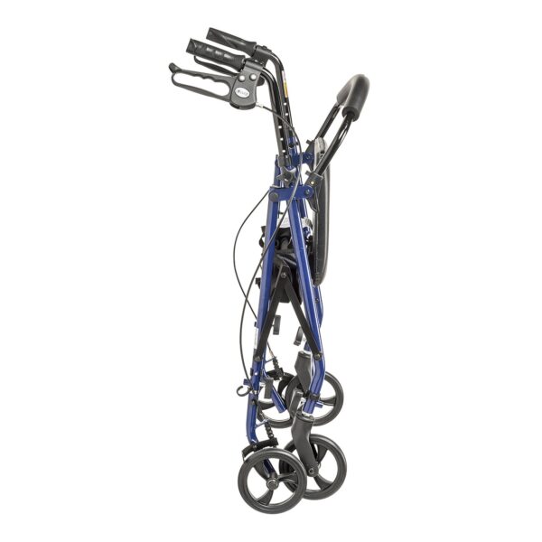 Drive Medical 4 Wheel Rollator with Adjustable Height and Folding Steel Frame - Blue (Part R800KD-BL) - Image 4