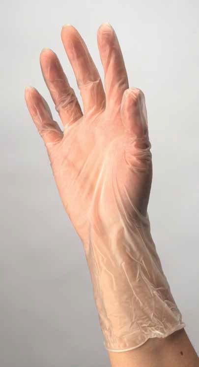 ESTEEM Medium Non-Sterile Vinyl Exam Gloves - Clear, 9.75 inches, Smooth Finish