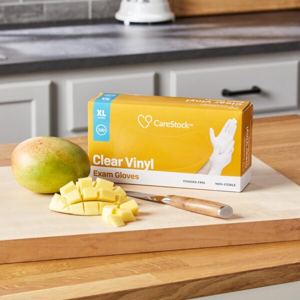 CareStock X-Large Non-Sterile Vinyl Exam Gloves - Clear, Smooth Finish, Standard Cuff - Image 2