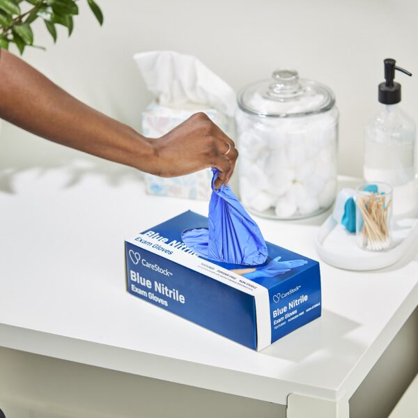 CareStock Small Non-Sterile Nitrile Exam Gloves with Textured Fingertips - Blue, Chemotherapy Tested - Image 5