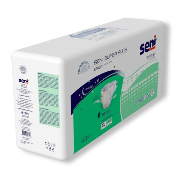 Seni Super Plus X-Large Unisex Adult Incontinence Brief with Heavy Absorbency - Part Number S-XL25-BP1 - Image 7