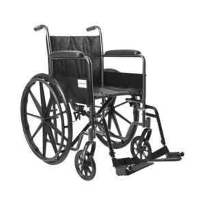 McKesson Dual Axle Full Length Arm Wheelchair with Swing-Away Footrests, 18-Inch Seat, 300 lbs Capacity