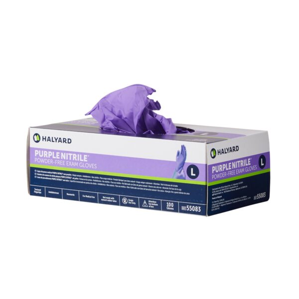 MedPro Purple Nitrile Exam Gloves Large - Chemotherapy Tested, Textured Fingertips, Non-Sterile - Image 2