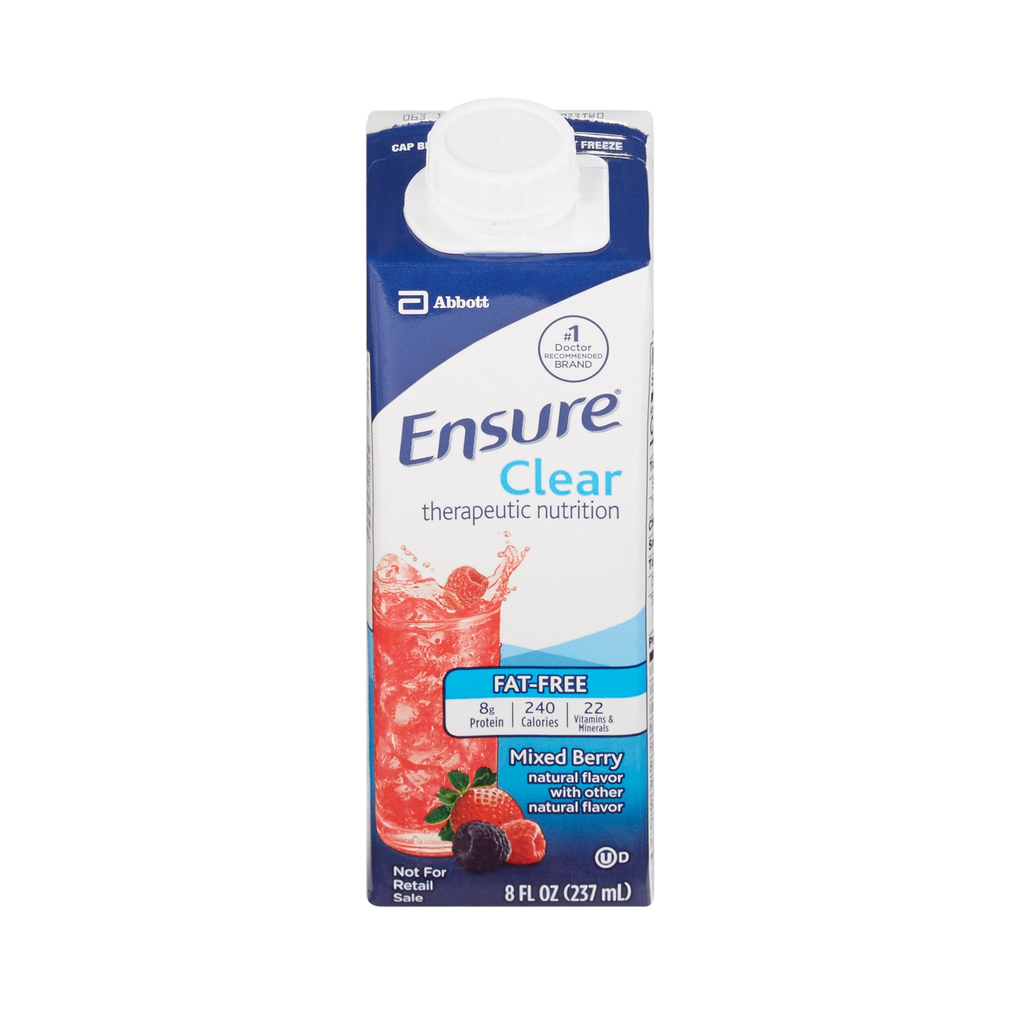 Ensure Clear Mixed Berry Flavor Liquid Oral Supplement - 8 oz. Reclosable Carton by Abbott (Part Number 64900)
