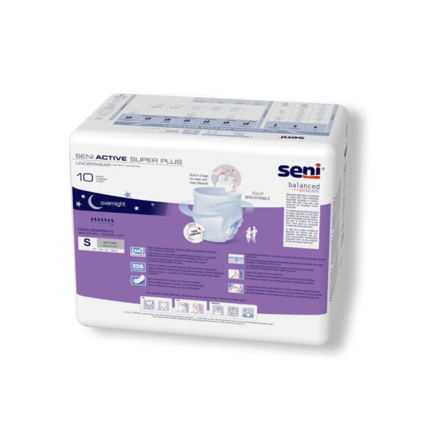 Seni Active Super Plus Unisex Adult Absorbent Underwear - Small, Heavy Incontinence Protection - Image 6