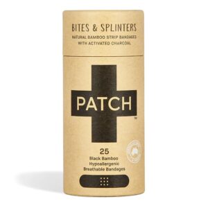 Patch* Adhesive Strip Patch 3/4 x 3 Inch Bamboo & Activated Charcoal Wound Care