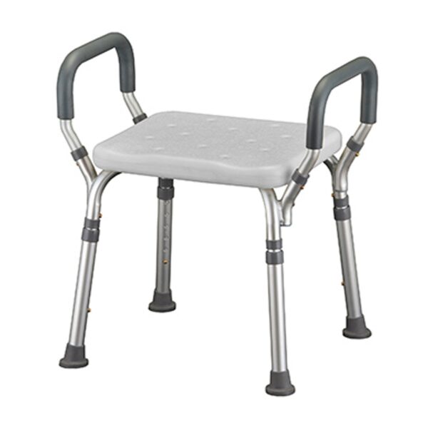 Nova Bath Bench with Removable Arms by CS - 15-3/4 Inch Seat Width, Aluminum Frame, 300 lbs Capacity