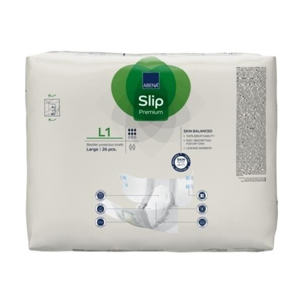 Abena Slip Premium L1 Large Unisex Adult Incontinence Brief with 2,500 mL Absorbency - Image 6