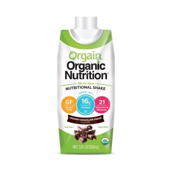 Orgain Organic Nutritional Shake Creamy Chocolate Fudge, 11 oz - Supports Immunity & Muscle Recovery - Image 2