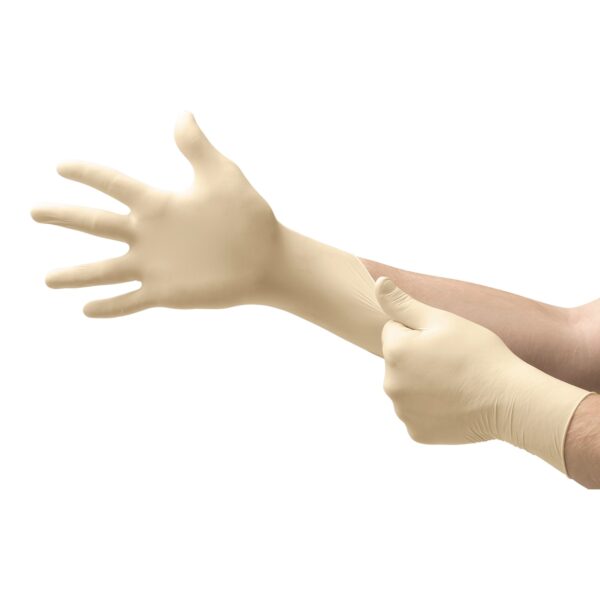 ComfortGrip Large Non-Sterile Latex Exam Gloves - Beaded Cuffs, Textured for Wet & Dry Use - Image 2