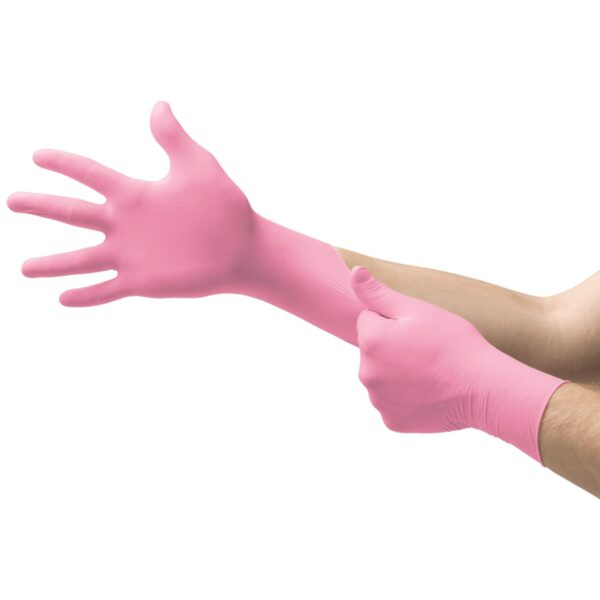Ansell Micro-Touch NitraFree Small Nitrile Exam Gloves * Textured Fingertips & Standard Cuff - Image 3