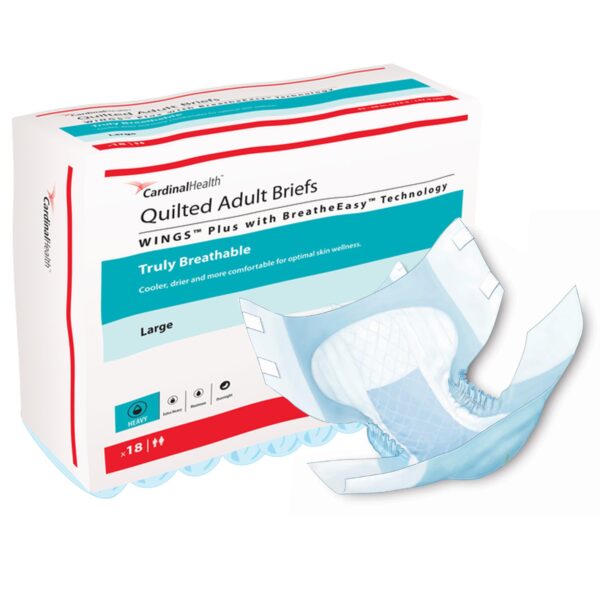 Quilted Plus Large Disposable Heavy Absorbency Incontinence Briefs by BreatheEasy Technology - Model 66134