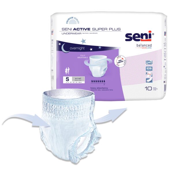 Seni Active Super Plus Unisex Adult Absorbent Underwear - Small, Heavy Incontinence Protection - Image 3