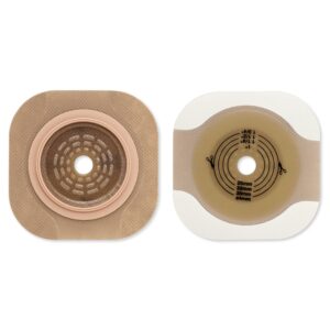 New Image Flat CeraPlus Ostomy Barrier with Precut Extended Wear Adhesive Tape Borders - 1-3/4 Inch Flange, Green