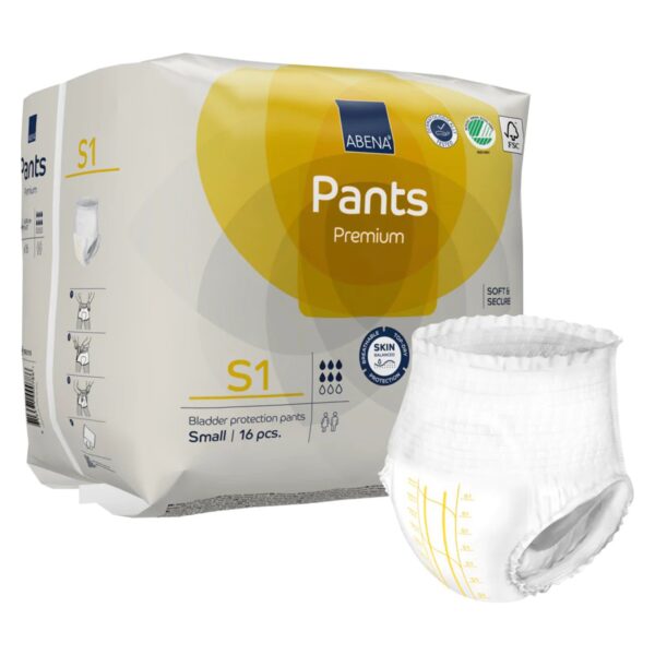 Abena Premium S2 Pull-On Unisex Adult Absorbent Underwear with Tear-Away Seams - Small, Heavy Absorbency