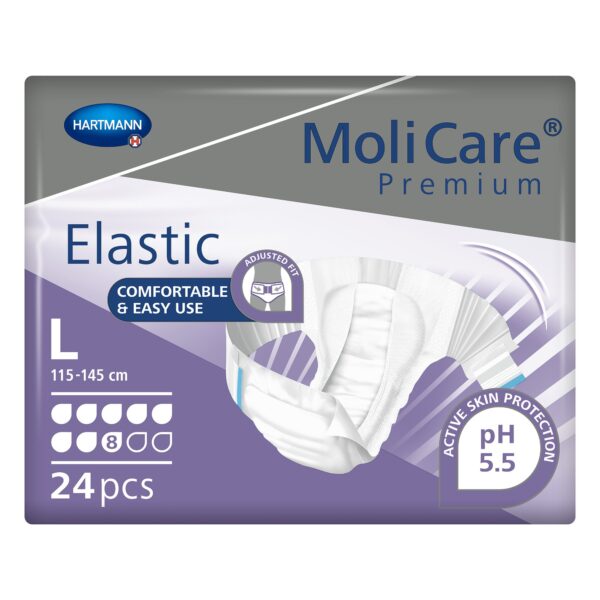 MoliCare Premium Elastic 8D Large Unisex Adult Incontinence Brief - Heavy Absorbency - Image 2
