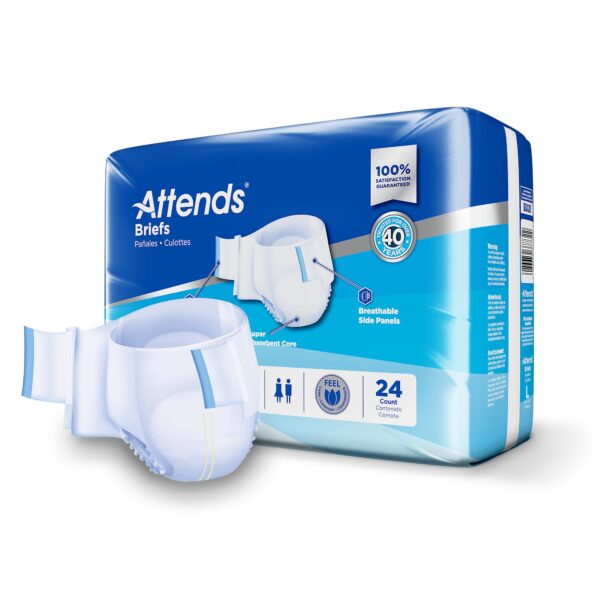 Attends Unisex Large Disposable Heavy Absorbency Incontinence Brief - Part DDA30 - Image 2
