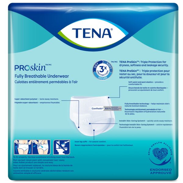 TENA ProSkin Extra Small Unisex Absorbent Underwear - Moderate Absorbency, Breathable, Comfortable Fit - Image 2