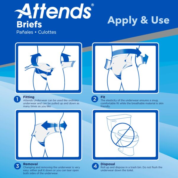 Attends DDSLXL Unisex Adult Incontinence Brief * Heavy Absorbency, Large/Extra Large (40-70 inch Waist) - Image 6