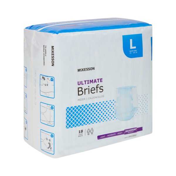 McKesson Unisex Adult Incontinence Brief Large - Heavy Absorbency, Part No. BR33892 - Image 7