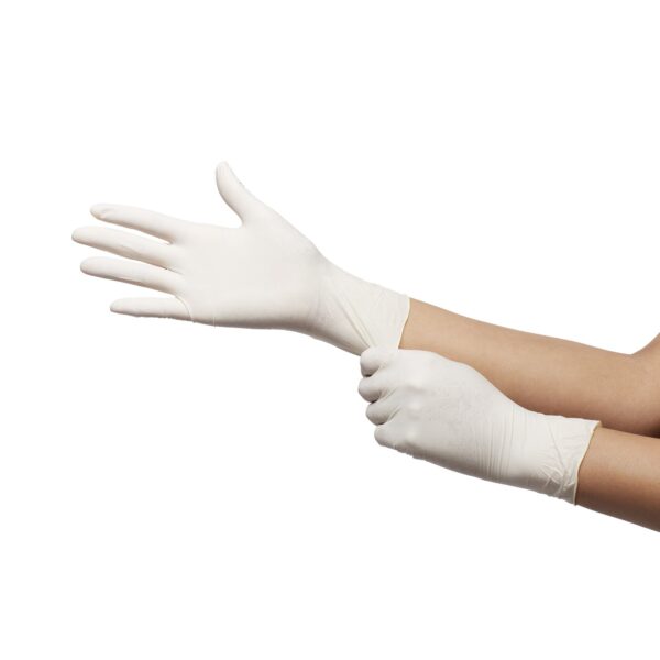 McKesson Confiderm Large Non-Sterile Latex Exam Gloves with Textured Fingertips - Ivory, Standard Cuff - Image 8