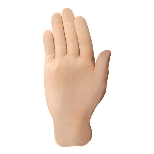 PremierPro Heavy Medium Non-Sterile Exam Gloves by BrandName - Stretch Vinyl, Standard Cuff, Smooth Finish, Beige