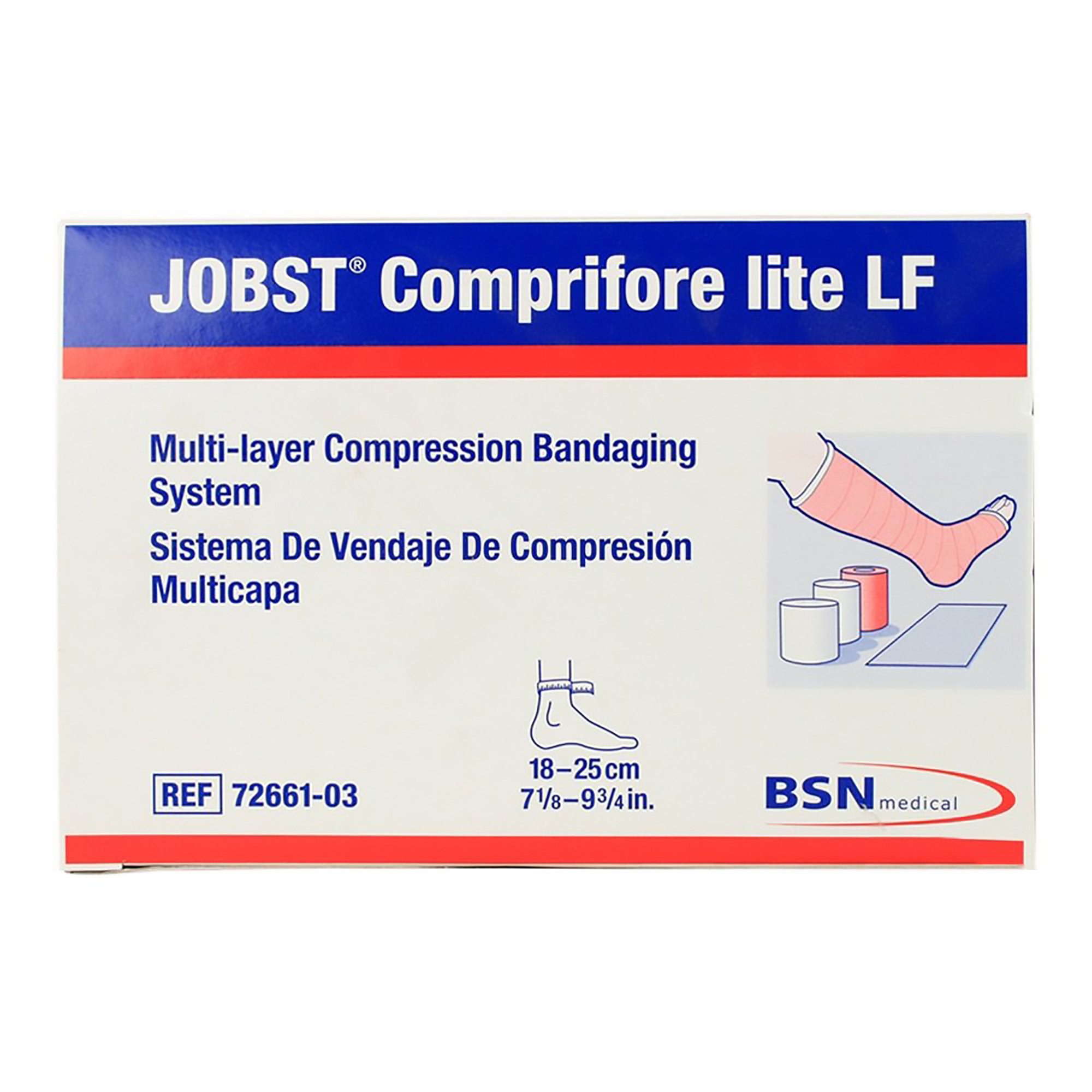 JOBST Comprifore Lite LF 3-Layer Compression Bandage System - Tan/White, 40 mmHg, by Jobst (Part #7266103)
