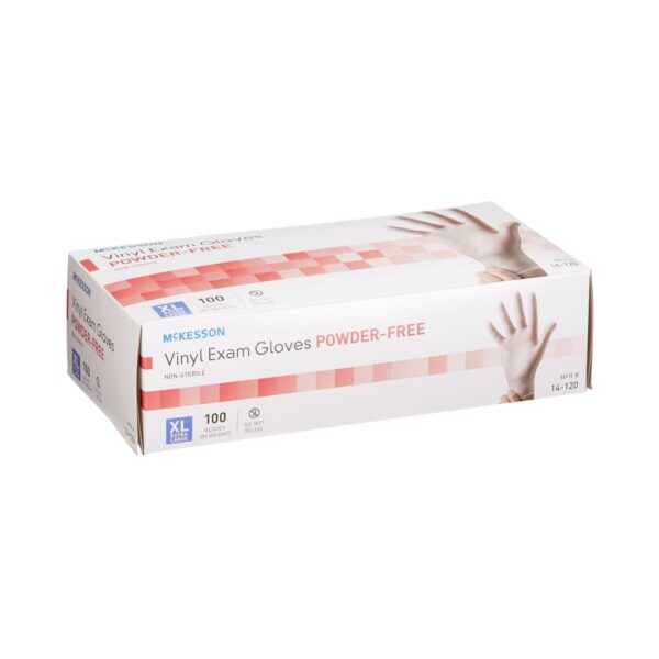 McKesson X-Large Clear Vinyl Exam Gloves - Non-Sterile, Standard Cuff, Smooth Finish - Image 6
