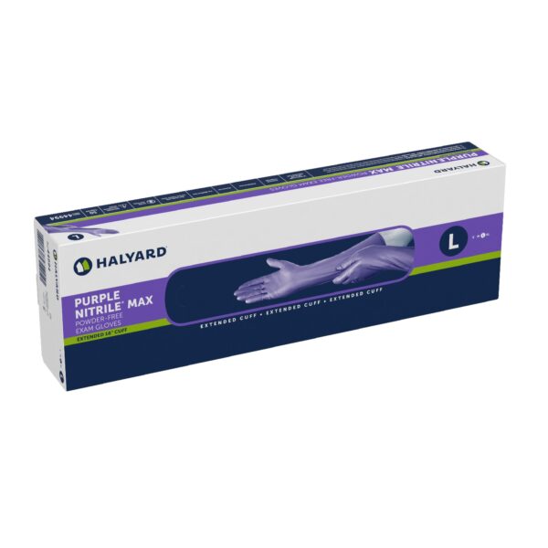 Nitrile Exam Gloves Purple Max * Large, 16-Inch Length, Extended Cuff by Brand 44994
