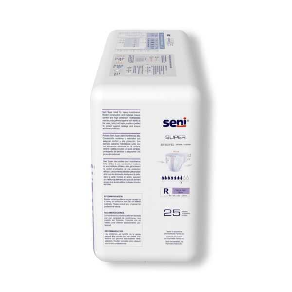 Seni Super Regular Disposable Heavy Absorbency Incontinence Brief by Seni, Part Number S-RE25-BS1 - Image 2