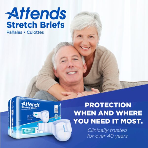 Attends Unisex Adult Incontinence Brief Stretch Medium / Regular - Heavy Absorbency (Part Number: DDSMR) - Image 8