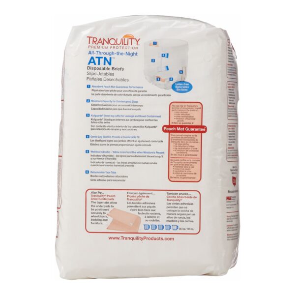 Tranquility Unisex Adult Incontinence Brief Part 2184 - Heavy Absorbency, Small Disposable - Image 5