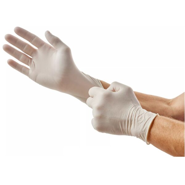 Positive Touch Medium Non-Sterile Latex Exam Gloves - Ivory, 9-Inch Length, Standard Cuff by Brand 8842 - Image 3