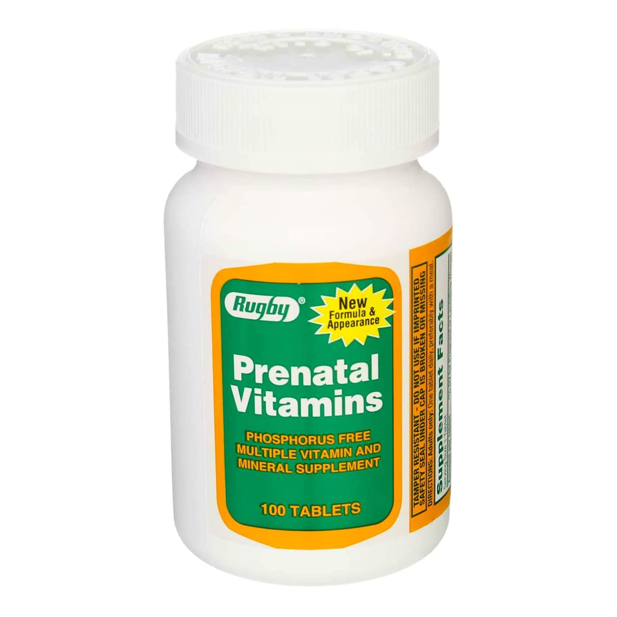 Rugby Prenatal Vitamin Supplement PNV No.95 with Folic Acid and Iron * 100 Tablets