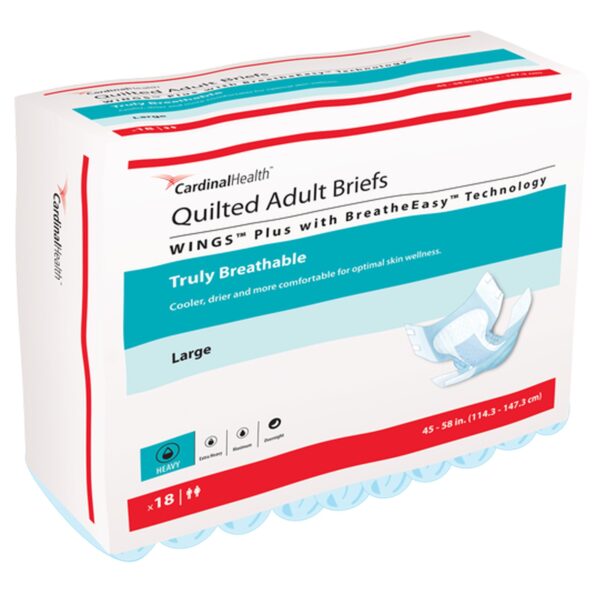Unisex Adult Incontinence Briefs Quilted Plus with BreatheEasy Technology, Large, Heavy Absorbency - TranquilCare Part 66134 - Image 3