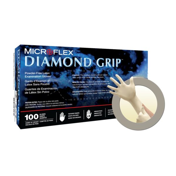 Microflex Diamond Grip XL Exam Gloves by Kimberly-Clark * NonSterile Latex with Textured Fingertips - Image 2