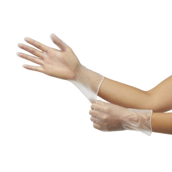 McKesson X-Small Vinyl Exam Gloves - NonSterile, Clear, Standard Cuff, 100 Pack - Image 6