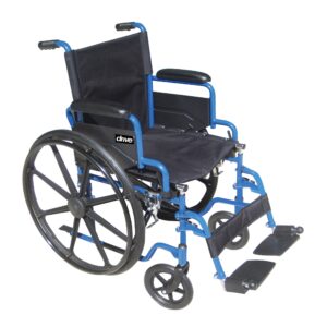 Drive Blue Streak Wheelchair with 18-Inch Seat, Swing-Away Footrests, and 250 lbs. Capacity
