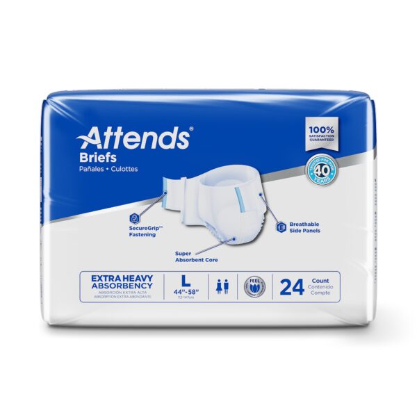 Attends Care Advanced Large Unisex Adult Incontinence Brief with Heavy Absorbency (Part No. DDP30) - Image 3