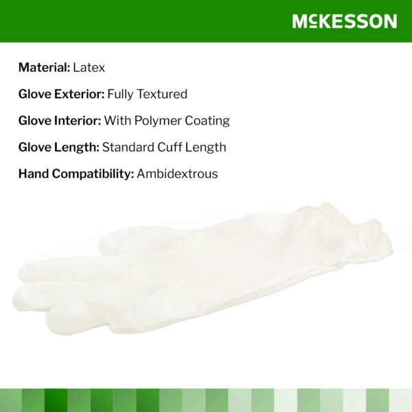 McKesson Confiderm Large Latex Exam Gloves - Fully Textured Ivory, Standard Cuff - Image 3