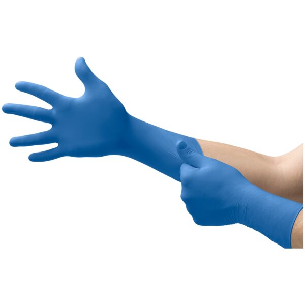 SafeGrip? SG-375-S Small NonSterile Latex Exam Gloves with Extended Cuff and Textured Fingertips, Blue