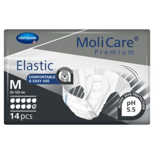 MoliCare Premium Elastic Unisex Adult Incontinence Brief - Medium, Heavy Absorbency (Part No. 165672)