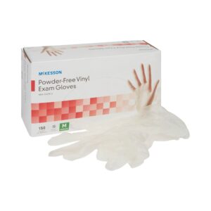 McKesson Medium Powder-Free Vinyl Exam Gloves * Clear, Non-Sterile, Standard Cuff