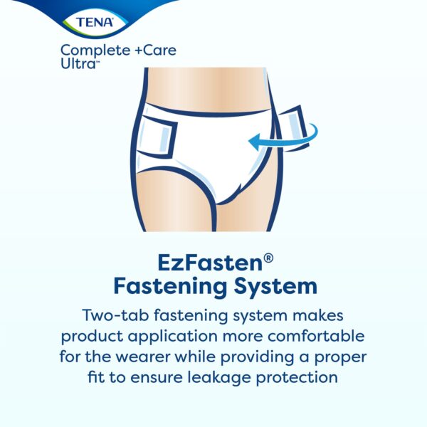 TENA Complete + Care Ultra Large Unisex Adult Incontinence Brief - Moderate Absorbency, Model 67460 - Image 4