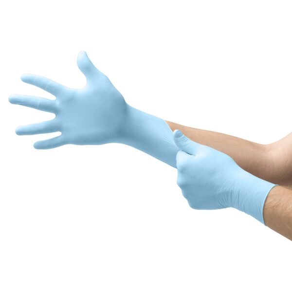 XCEED X-Small NonSterile Nitrile Exam Gloves with Textured Fingertips, Blue - Image 2