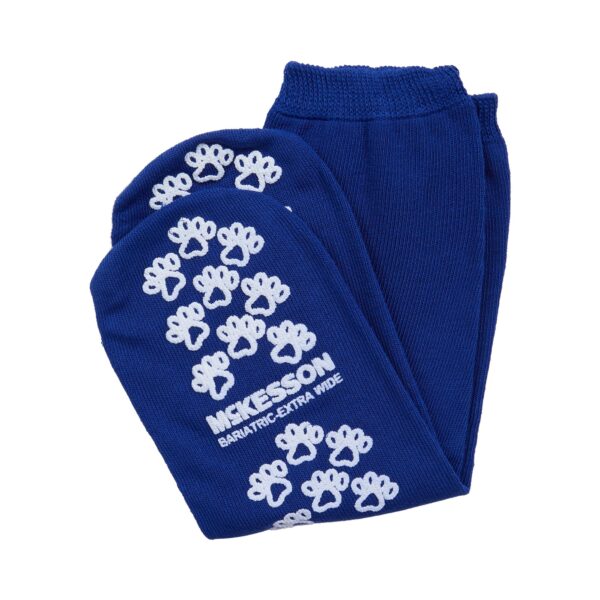 McKesson Terries Unisex Adult Bariatric X-Wide Slipper Socks - Double Tread for Secure Comfort in Royal Blue - Image 4